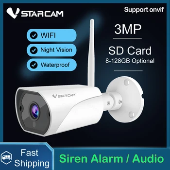 VStarcam C13S 3MP WiFi מצלמת IP חיצונית 1296P מצלמת אבטחה אודיו שיא אטימות IP66 ראיית לילה IR מצלמות במעגל סגור, מוסך המצלמה
